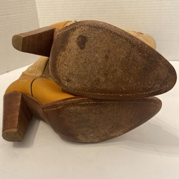 Vintage Frye Cowboy Boots Brown Suede Leather Western Pull-On Boots Size 7B - Picture 14 of 14